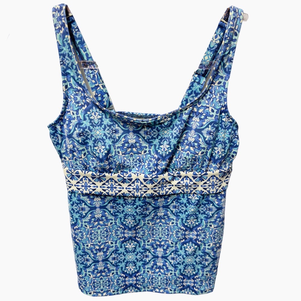 Anthro Watercolor Paisley Tankini Bikini Tank Top